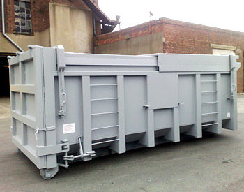 Enclosed hook lift container