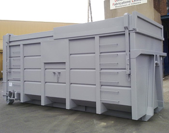 container with rolling roof